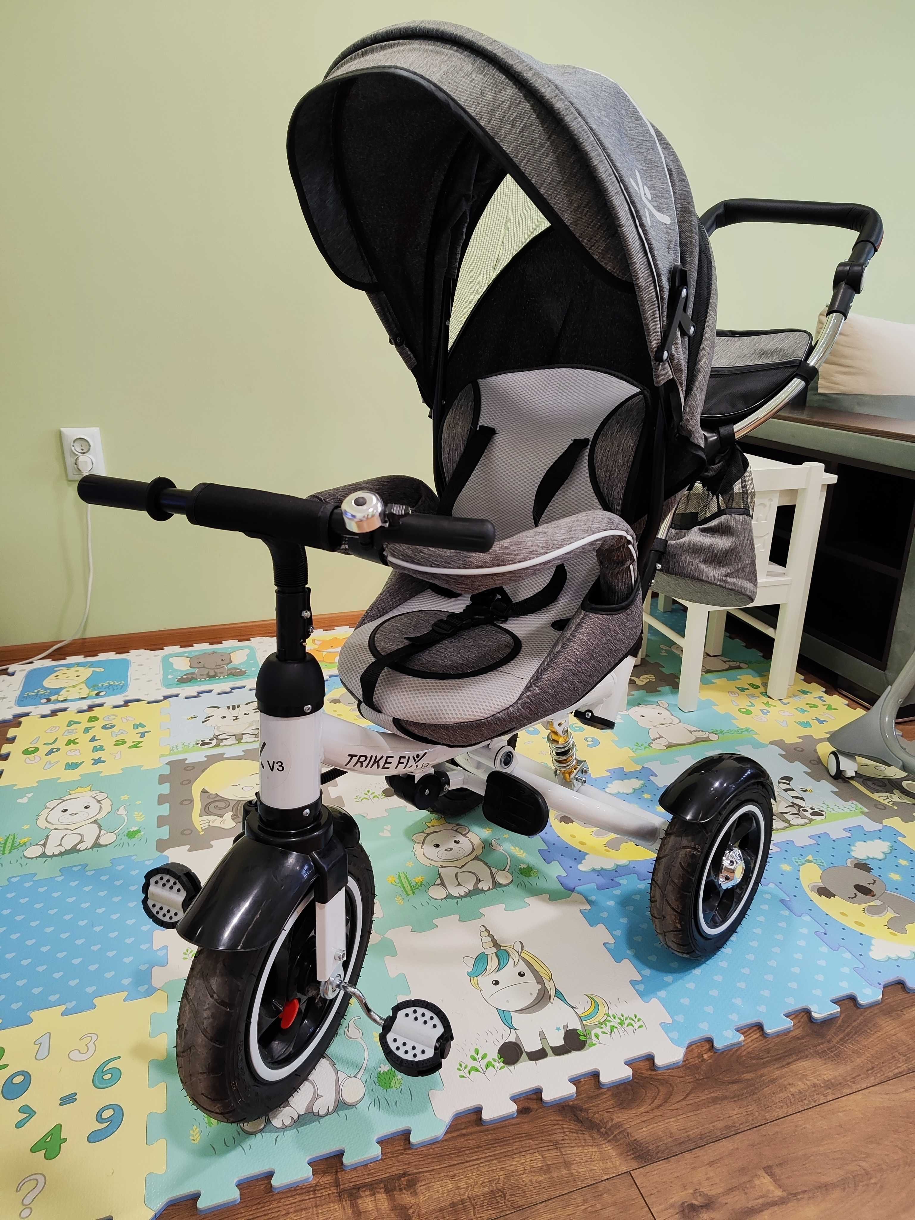 Триколка и количка за деца Premium TRIKE FIX V3 Цвят Сив