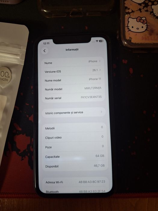 Iphone 11 64 Gb-ios 26 +huse/bateria 97%