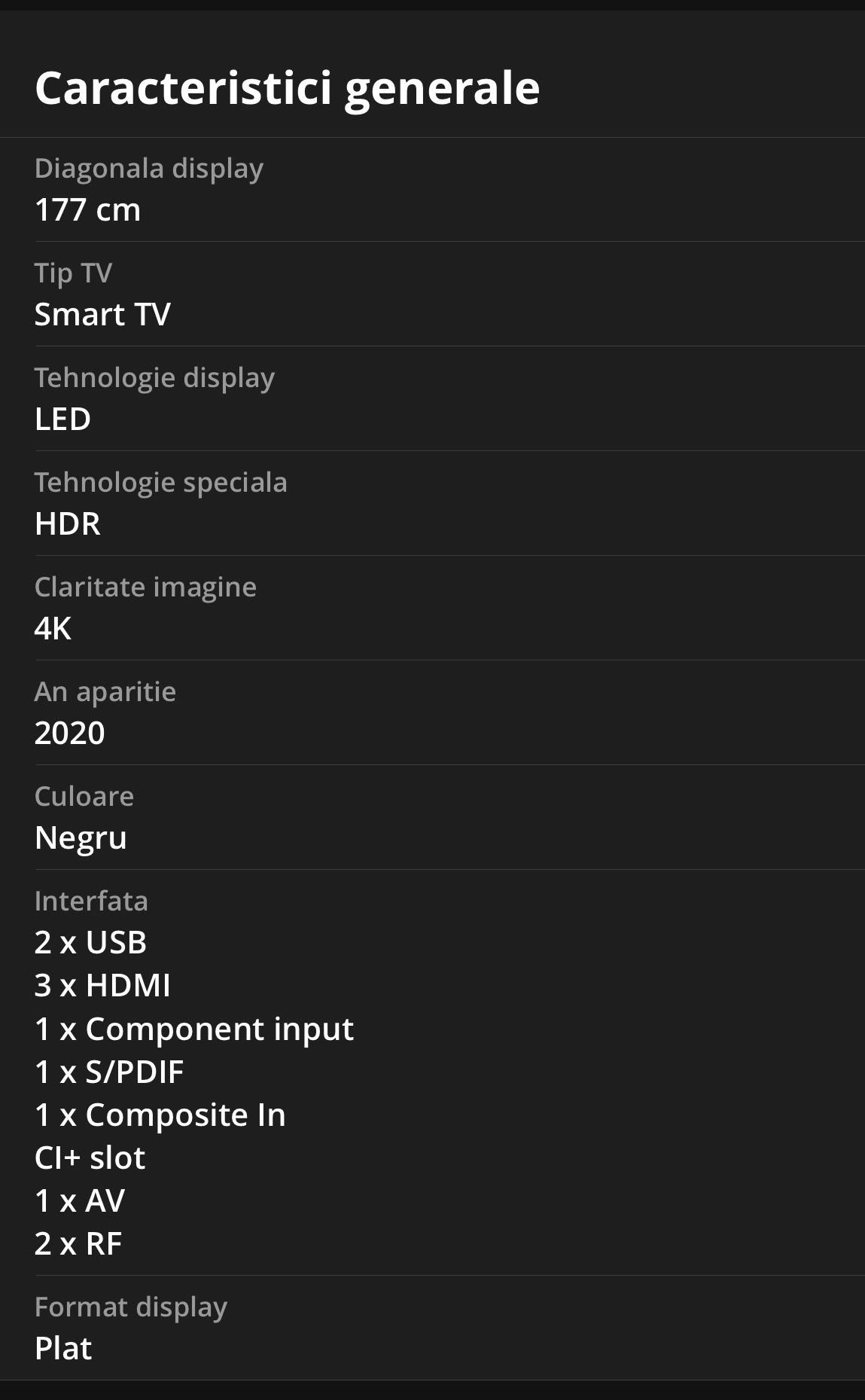 Vand TV LG SMART 177 cm