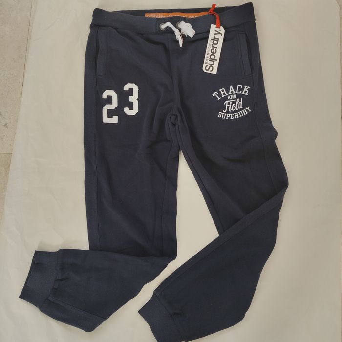 Pantaloni bumbac dens Superdry  XXL / negru OFERTA