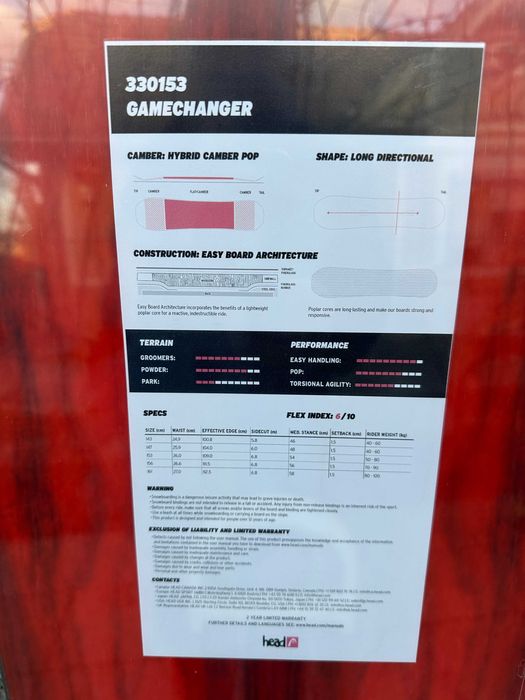 placa noua snowboard head gamechanger L153cm