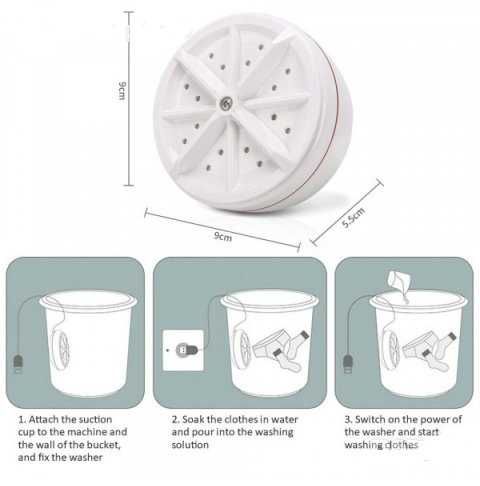 ТURBINE WASH Мини портативна пералня за бельо, кърпи и чорапи M1004