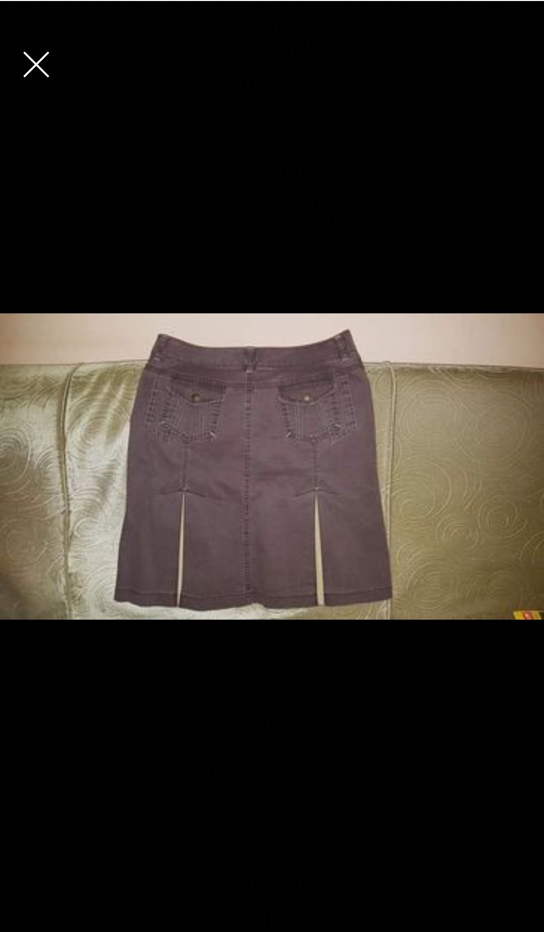 Fusta jeans maro/oliv   - NOUA
Marime 38 (lungime 54 cm,talie 85 cm)