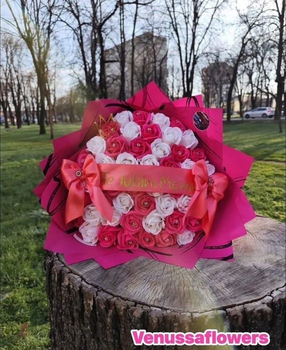 Buchet din trandrafiri de sapun