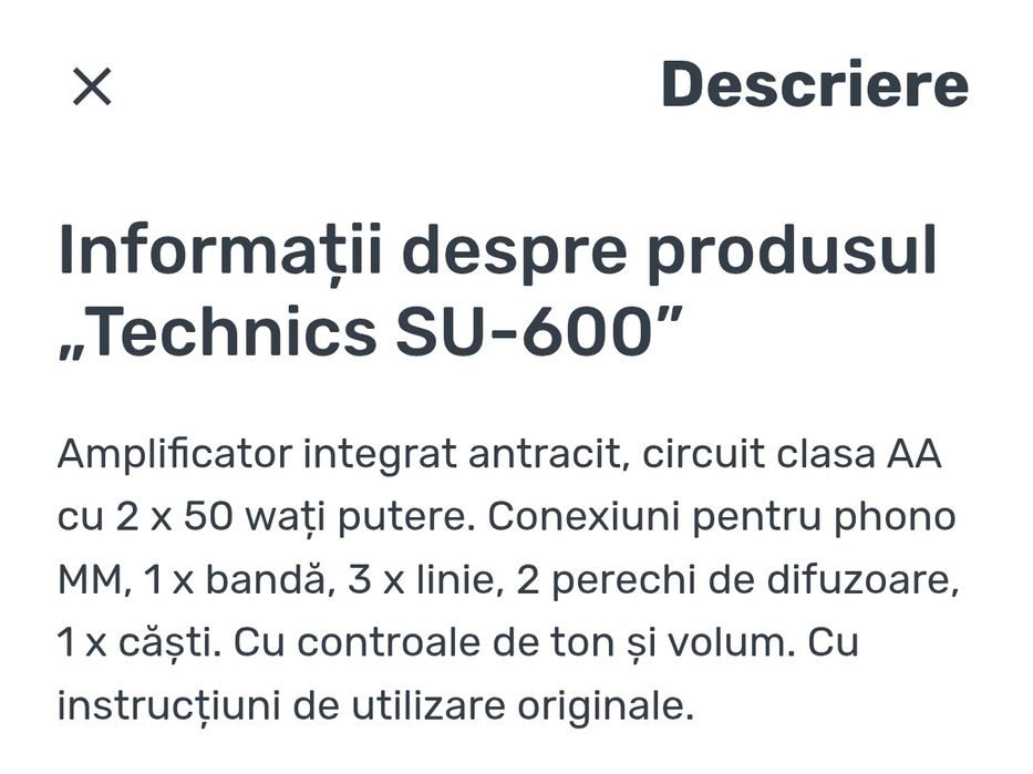 Amplificator Tehnics Su-600