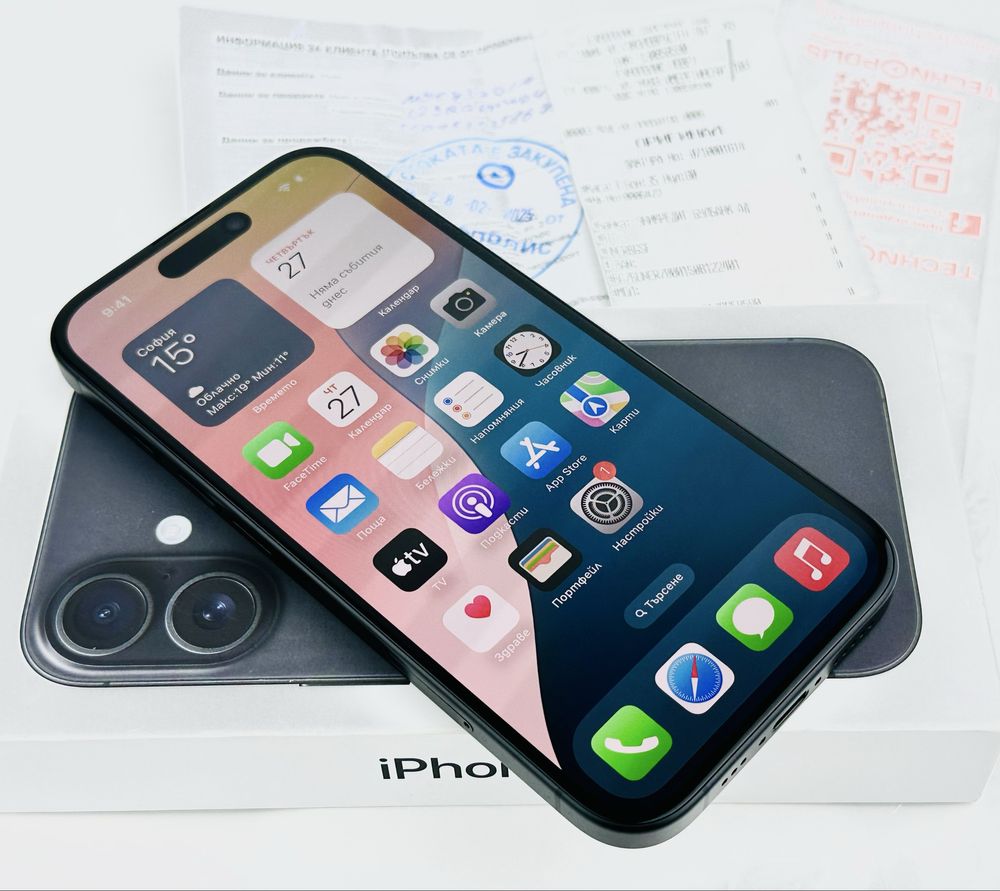 НОВ! Apple iPhone 16 128GB Black 2г. Гаранция!