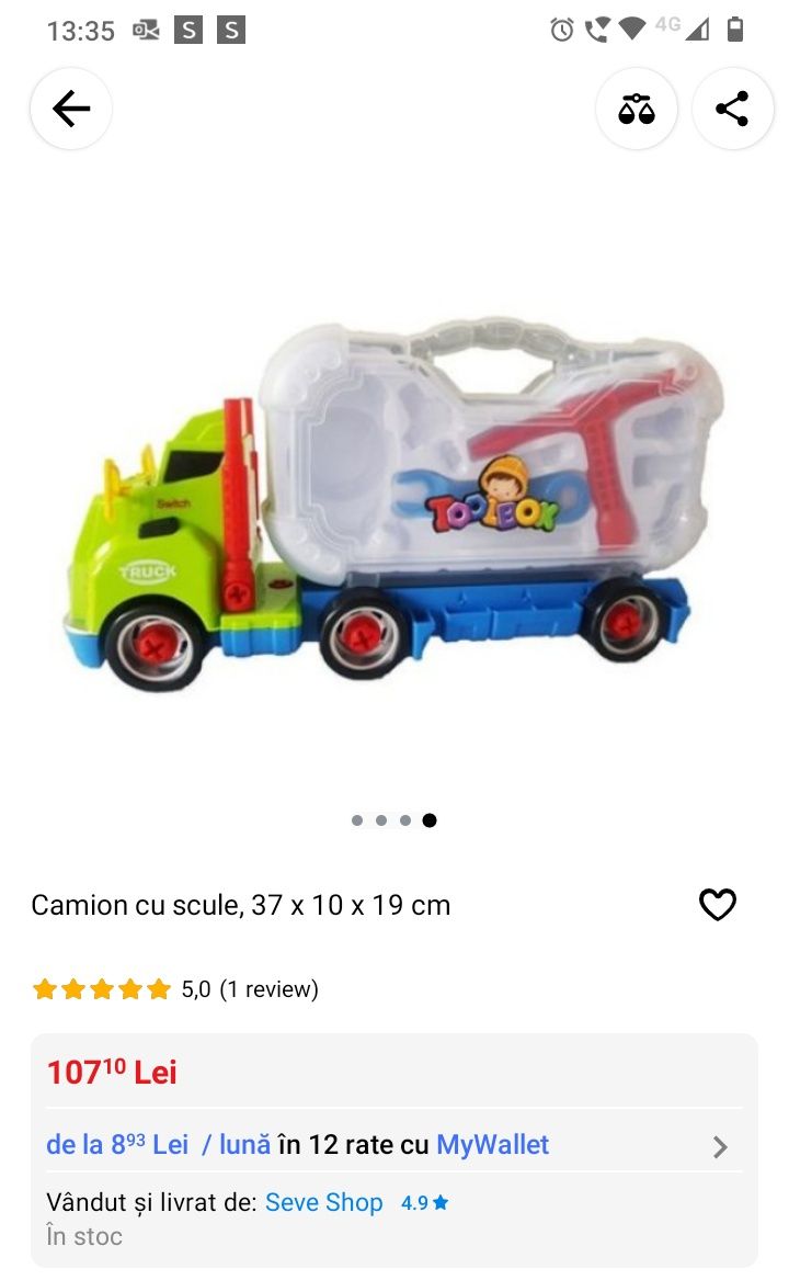 Camion cu scule  jucărie