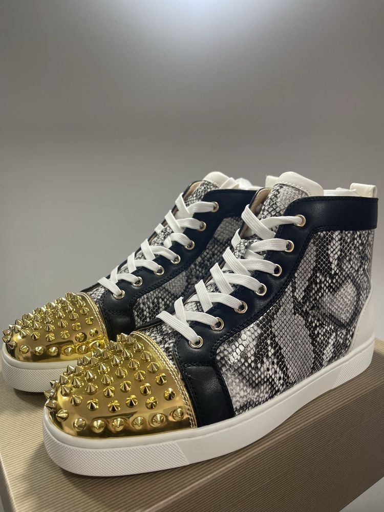 Christian Loublutin High Animal Print Gold