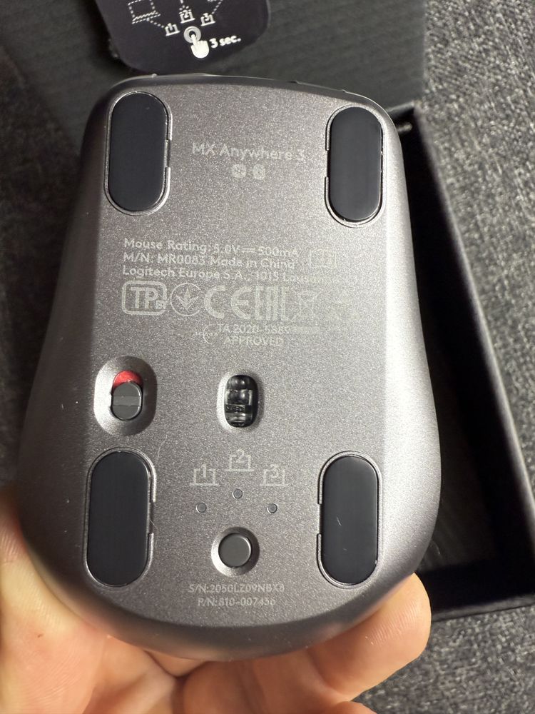 Mouse wireless bluetooth logitech mx anywhere 3 full box windows/mac