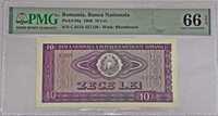 bancnota 10 lei 1966 gradata PMG66