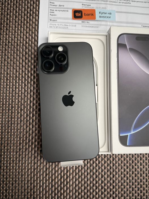 НОВ!512Gb *ЛИЗИНГ* iPhone 16 Pro Max Black Titanium / 36М Гаранция