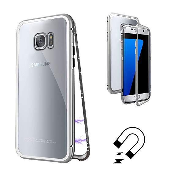 Husa Samsung S7 Edge, Magnetica 360 grade cu spate sticla securizata