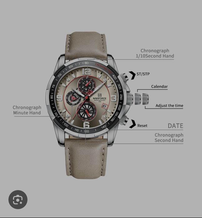 Ceas Naviforce NF8020 L.Ceas bărbătesc cu conograf curea din piele