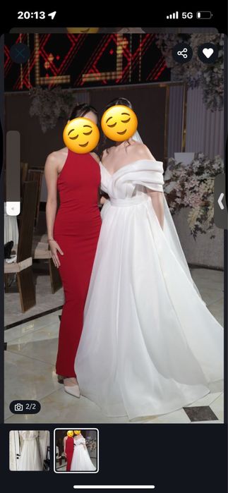 Свадебное платье с открытыми плечами