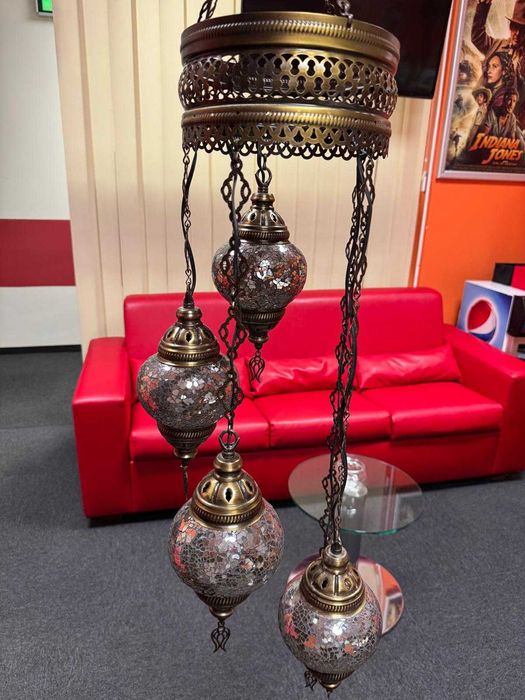 Turcă Mozaic Candelabru | Sticlă Unicolor Pandantiv Lumină