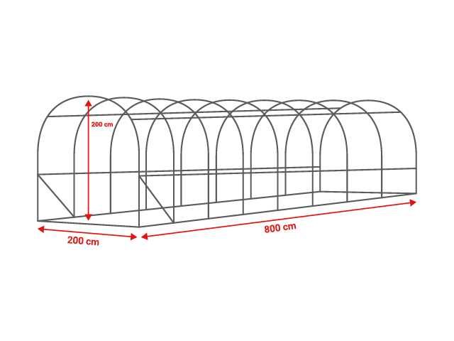 2x8 m - Solar profesionale de grădină, sera sere solarii legume - NOI!