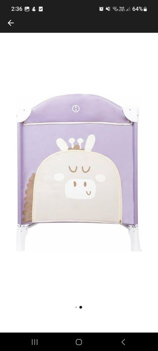 Patut pliant cu un nivel FreeON Ballon 120x60 cm Giraffe Purple