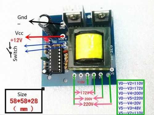 Modul invertor transformator adaptor convertor de la 12v la 220V 150w