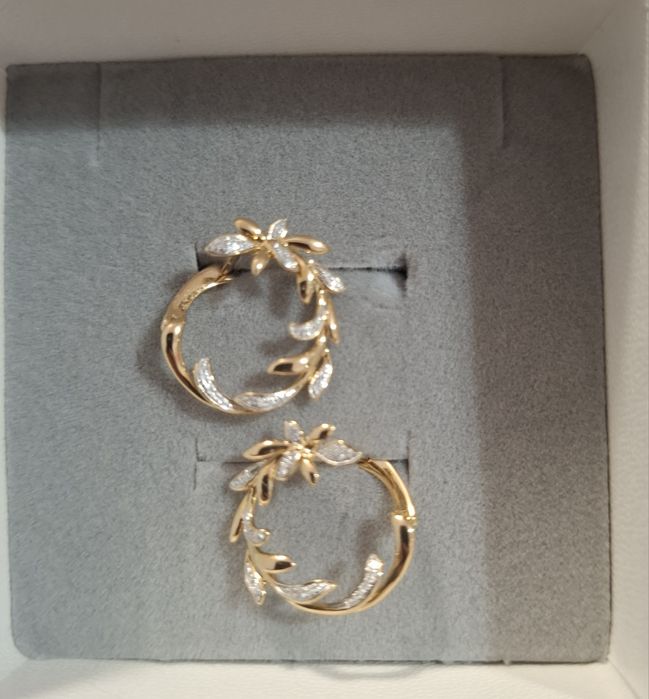 Cercei aur 14k diamante