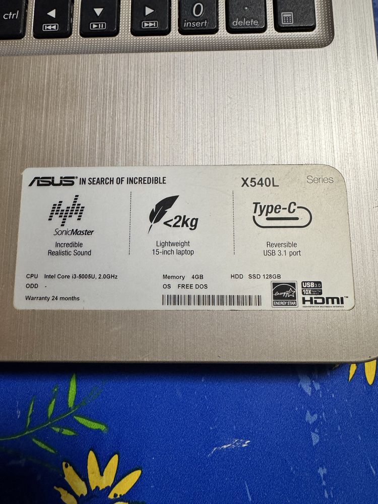 Laptop asus x540L i3