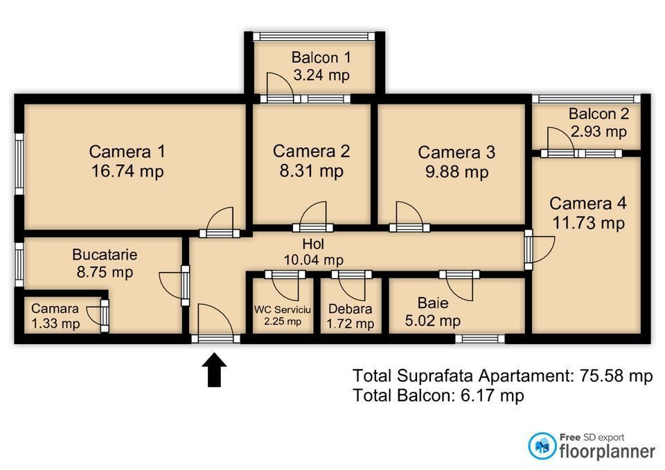 0 % comision! 4 camere, etaj 1, decomandat, Piata Flora, Manastur