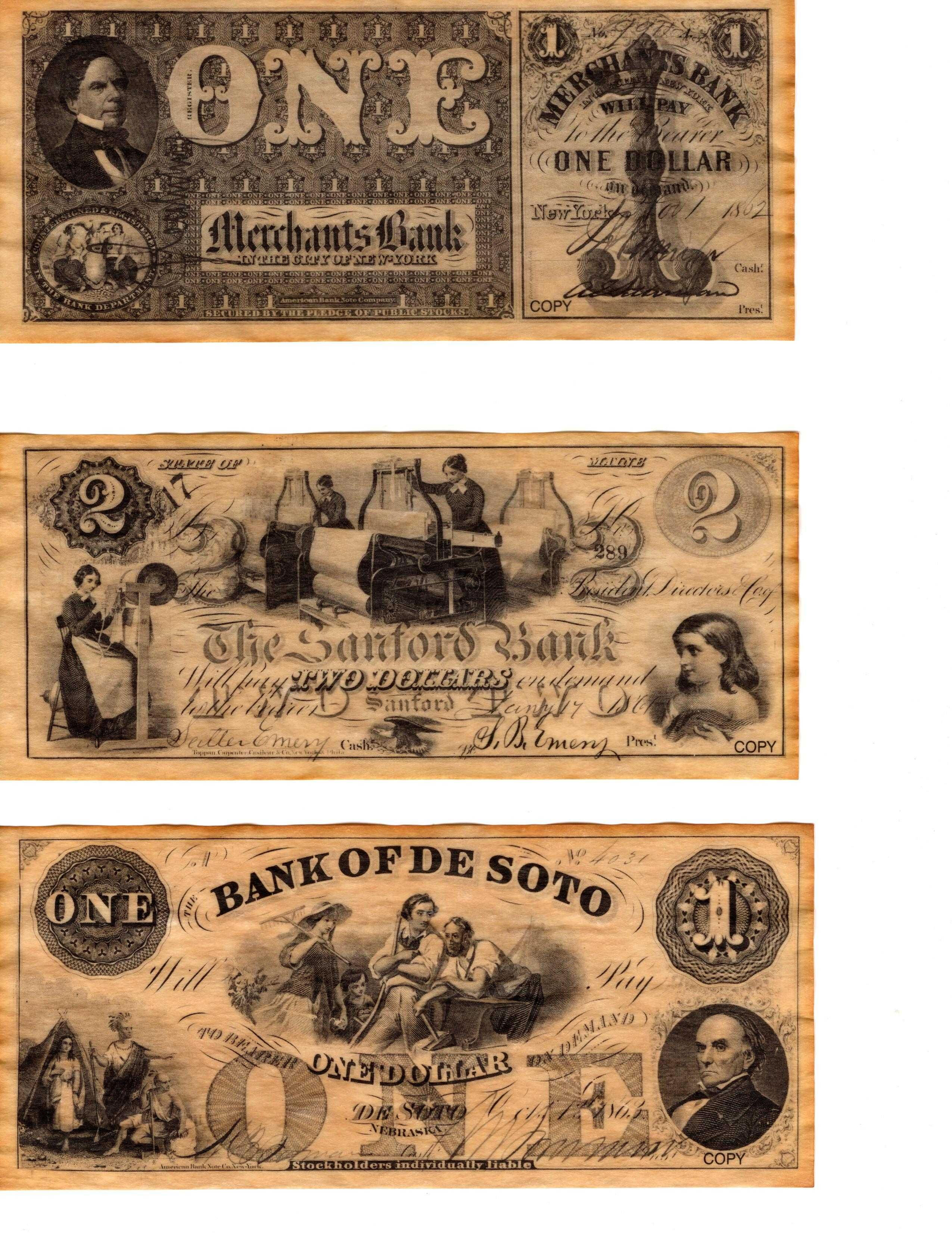 Set de bancnote americane 1861-1865