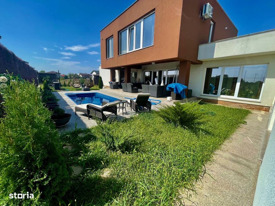 Casa mobilata-utilata si cu piscina P+1. 7 cam. Util 351mp.Teren 600mp