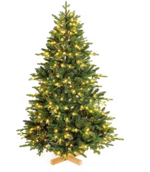 Brad artificial Yorbay Nordmann 150 cm, cu Iluminare LED, PE & PVC