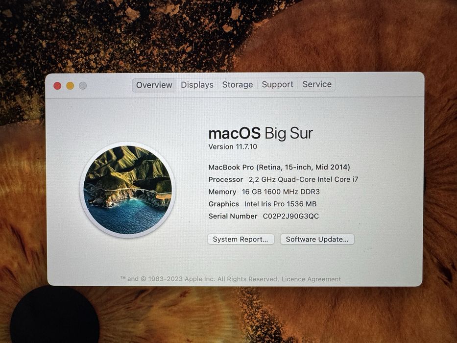 Macbook pro 15,4 inch mid 2014