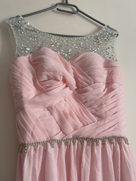 Rochie corset si trena roz marimea S