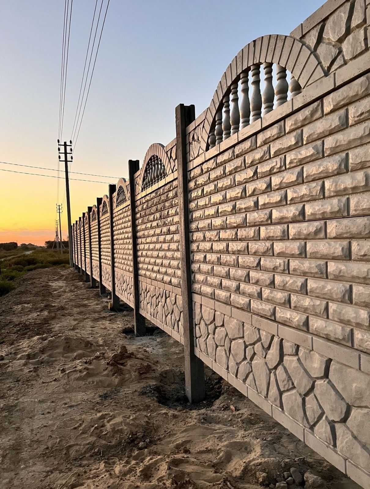 Еврозабор с установкой, ворота шлакоблок,кирпич пеноблок