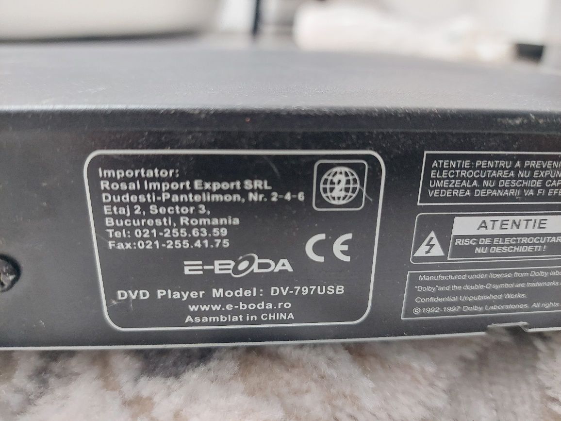 Dvd Eboda 797 usb funcțional, fara telecomanda