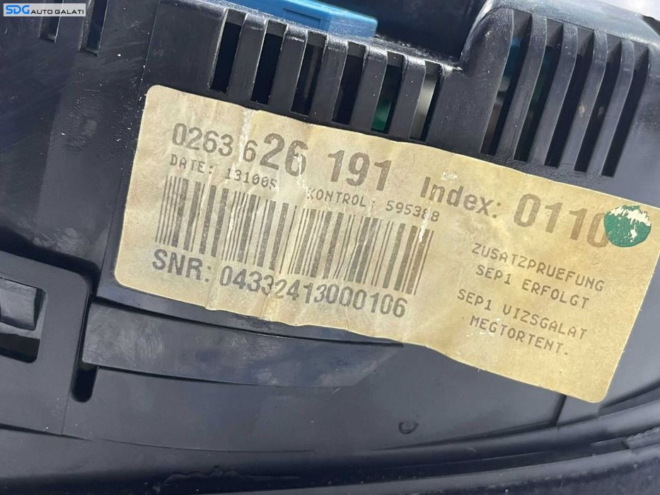 Ceas Ceasuri Cluster Instrumente Bord Audi A4 B6 2.5 TDI 2001 - 2005 Cod 0263626191 04332413000106 [L4194] [L4196]