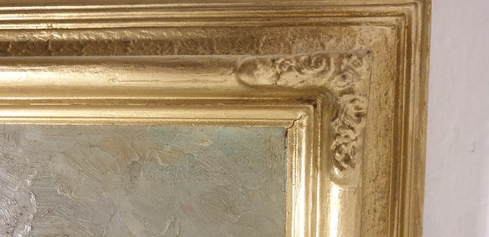 Tablou ulei pe carton semnat Elena Muller Stancescu.