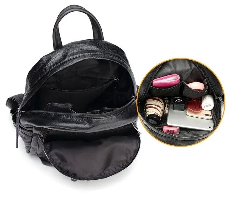Дамска раница с подарък малка чанта и портмоне