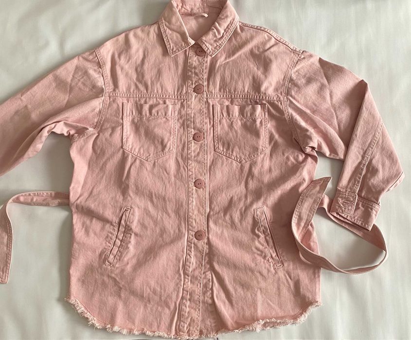 Jacheta  dama, denim roz, supradimensionata, marimea M-L