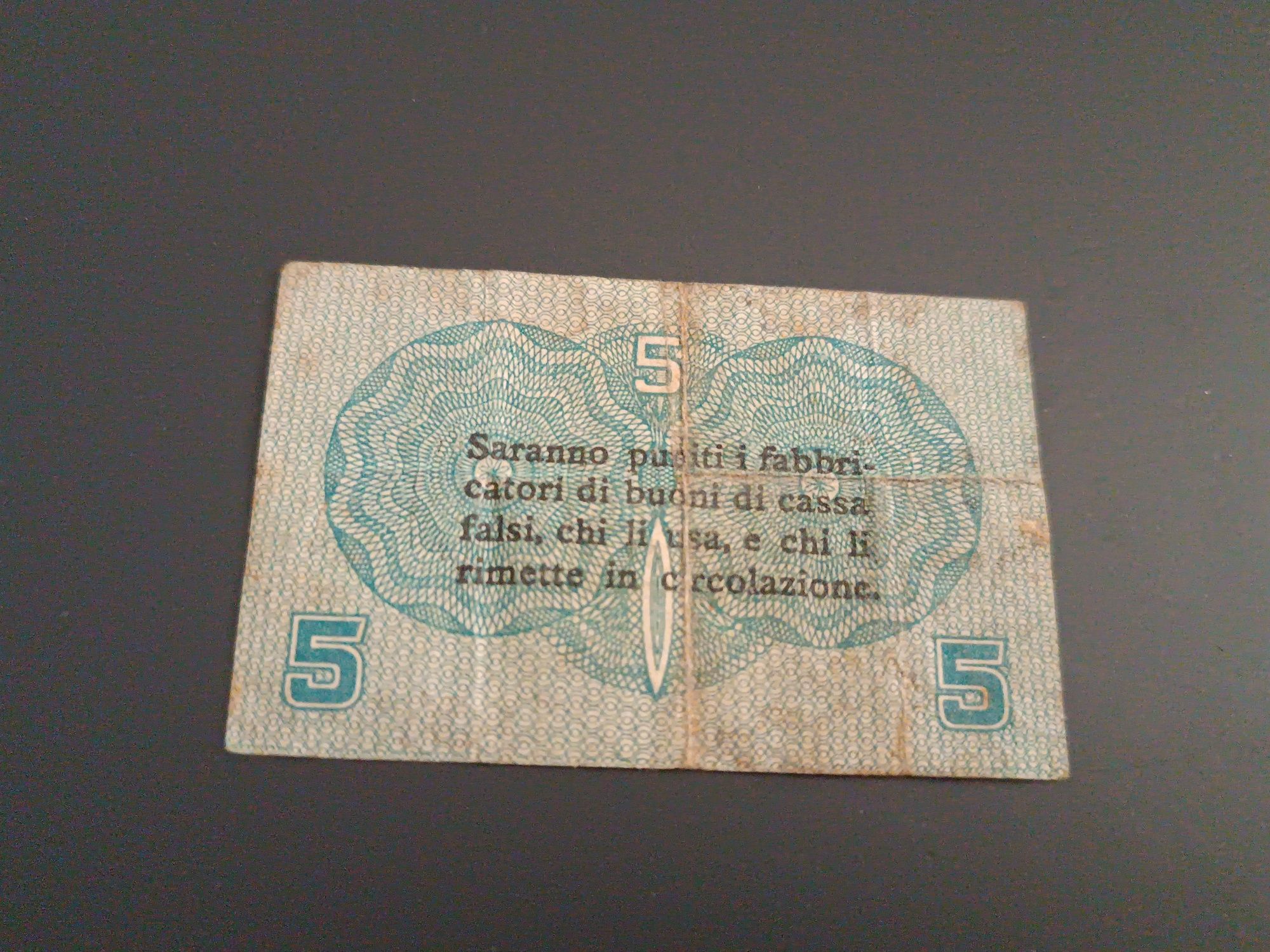 Bancnota 5 Centisimi 1918 Italia