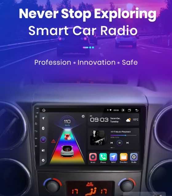 Мултимедия Android CarPlay за Citroеn Berlingo Peugeot Partner 2009+