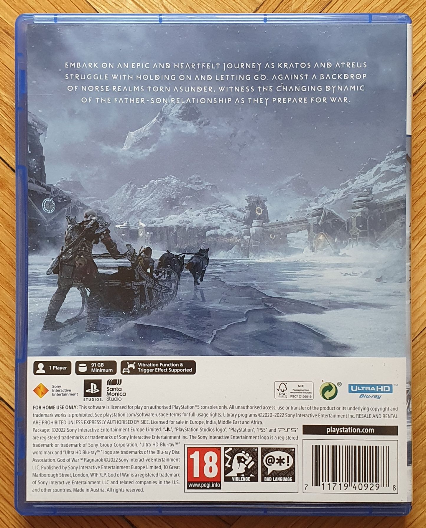 Перфектен диск с God of War Ragnarok PS5 Playstation 5 Плейстейшън