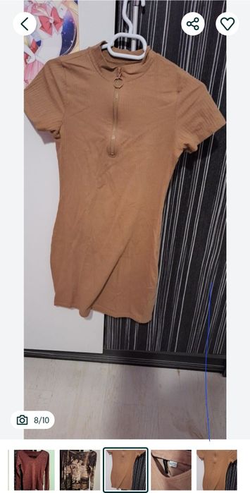 Елегантни рокли втора ръка с рози и бежава