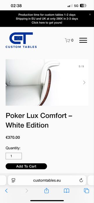 Scaune Poker Personalizate + Masa Poker Logo tau CustomTables.eu stoc