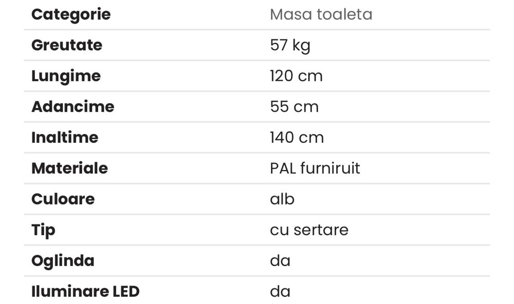 Masă de make-up Hollywood