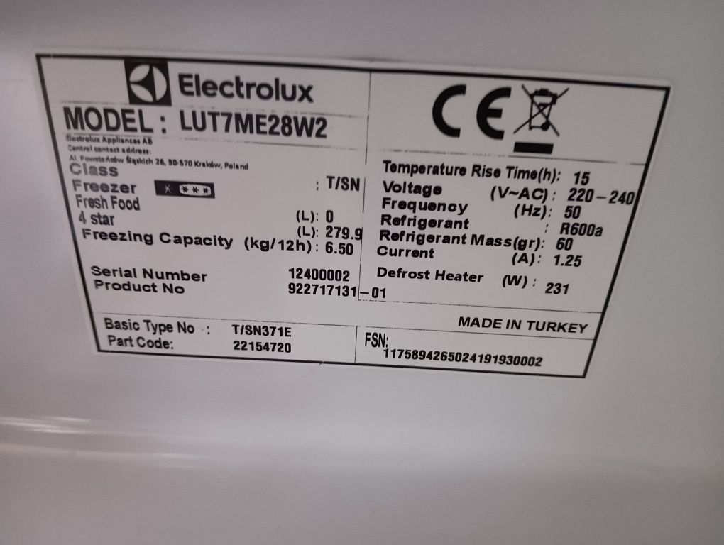 XXL вертикален фризер със 7 чекмеджета Electrolux 2 години гаранция!