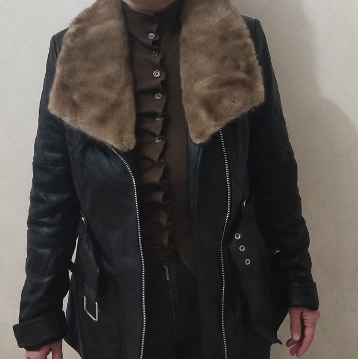 Кожаная куртка женские чистое кожа норка 44-46 размер