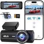 Нова Двойна Авто Камера 4K/1080P WiFi, Паркинг Режим, G-Сензор за кола