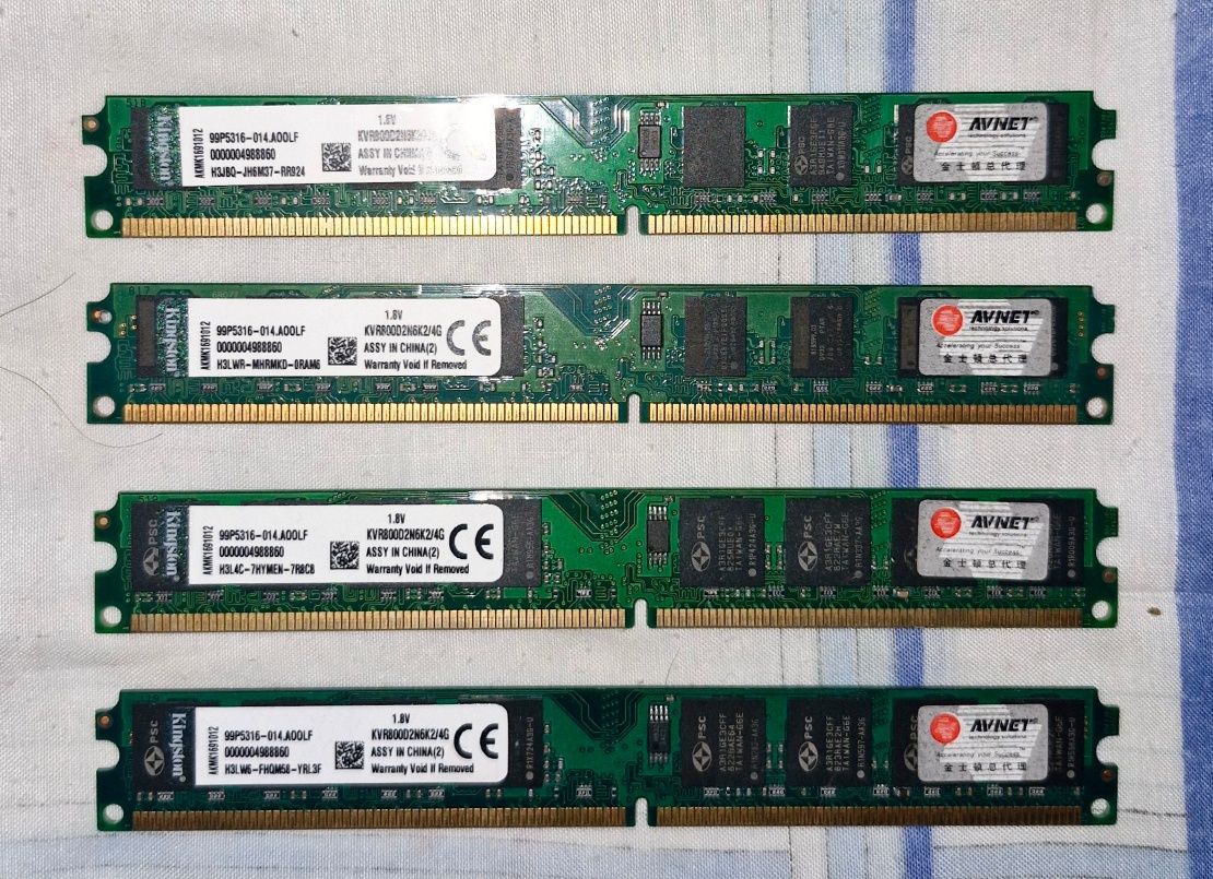 Оперативная память Kingston ОЗУ для ПК DDR2 2Гб х 4 шт
