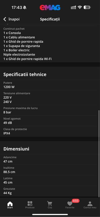 Boiler electric cu pompa căldura garantie Ariston Hybr wifi 100L 1200w