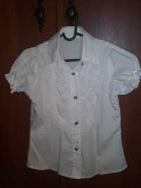 Блузка рубашка белая новая школьная на 6 7 8 лет