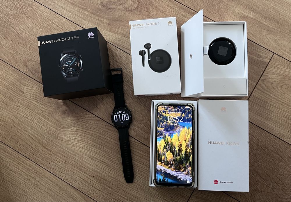 Pachet impecabil HUAWEI. P30 Pro, FreeBuds 3 si GT 2 46mm