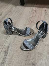 Sandale piele cu glitter, marca Exclusives, mărime 36